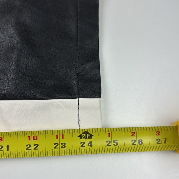 NWT FREE PEOPLE - We The Free - Colour Block Rebel Moto Racing Vegan Pants - Picture 9 of 12